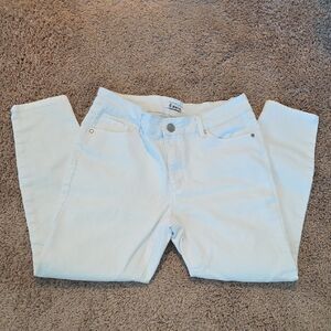 Women's White  Straight Leg Jeans
